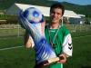 Simon avec la coupe de Champion du JURA !
